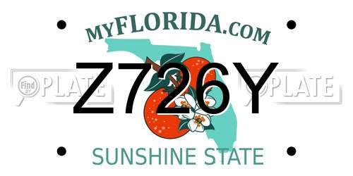 Z726Y Florida License Plate