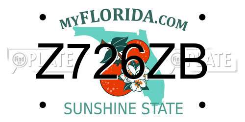 Z726ZB Florida License Plate