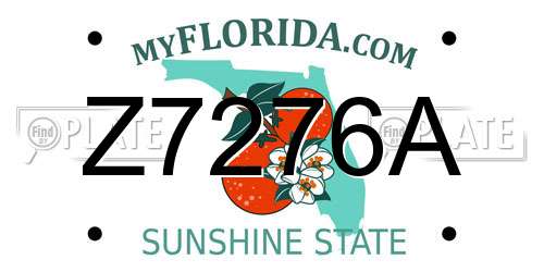 Z7276A Florida License Plate