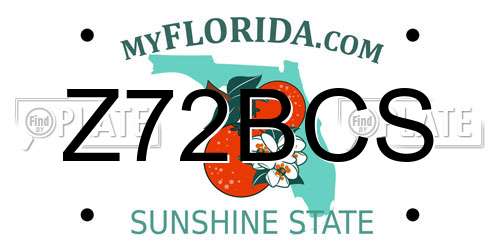 Z72BCS Florida License Plate