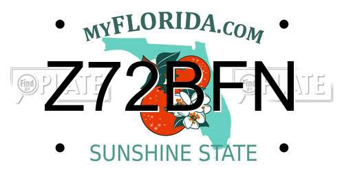 Z72BFN Florida License Plate