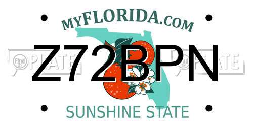 Z72BPN Florida License Plate