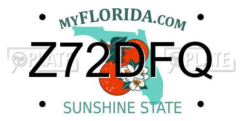 Z72DFQ Florida License Plate