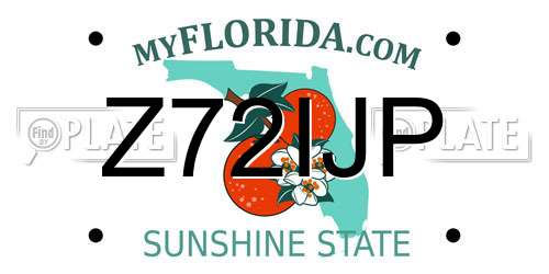 Z72IJP Florida License Plate
