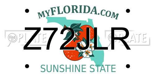Z72JLR Florida License Plate
