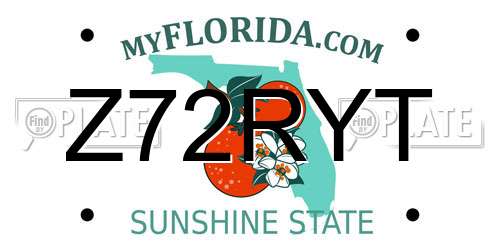 Z72RYT Florida License Plate