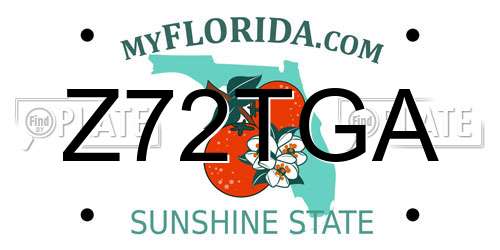 Z72TGA Florida License Plate