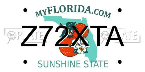 Z72XTA Florida License Plate