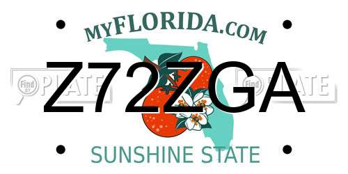 Z72ZGA Florida License Plate
