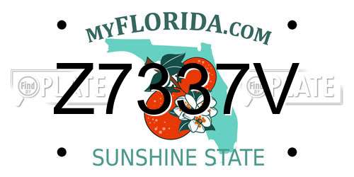 Z7337V Florida License Plate