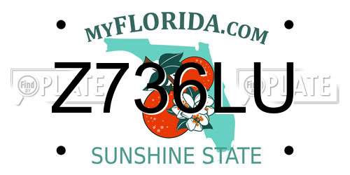 Z736LU Florida License Plate