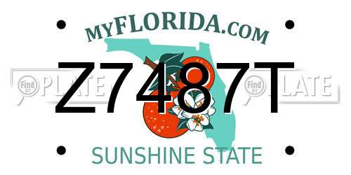 Z7487T Florida License Plate
