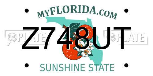 Z748UT Florida License Plate