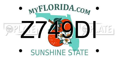 Z749DI Florida License Plate