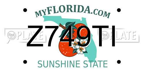 Z749TI Florida License Plate