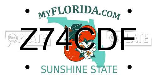 Z74CDF Florida License Plate