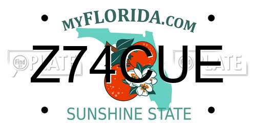 Z74CUE Florida License Plate
