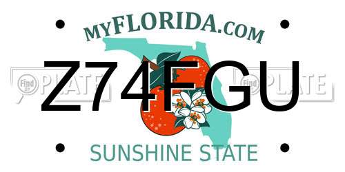 Z74FGU Florida License Plate