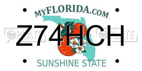 Z74HCH Florida License Plate