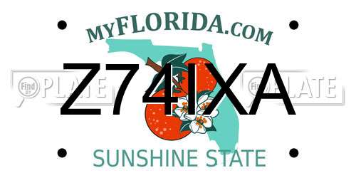 Z74IXA Florida License Plate