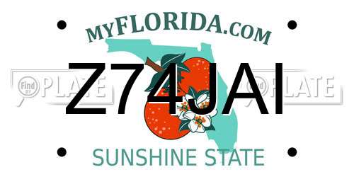 Z74JAI Florida License Plate