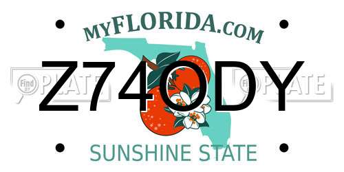 Z74ODY Florida License Plate