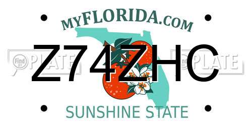 Z74ZHC Florida License Plate