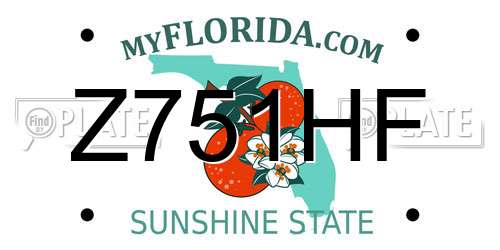 Z751HF Florida License Plate