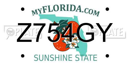 Z754GY Florida License Plate
