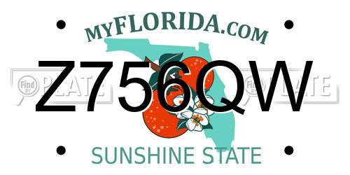 Z756QW Florida License Plate