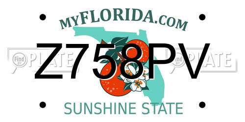 Z758PV Florida License Plate