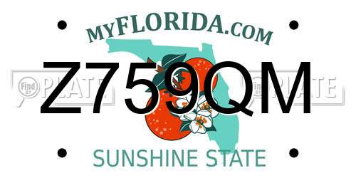 Z759QM Florida License Plate