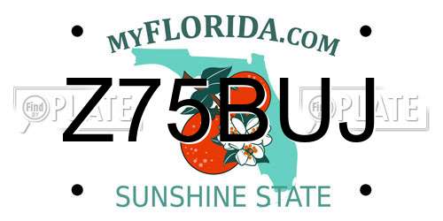 Z75BUJ Florida License Plate