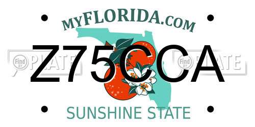 Z75CCA Florida License Plate