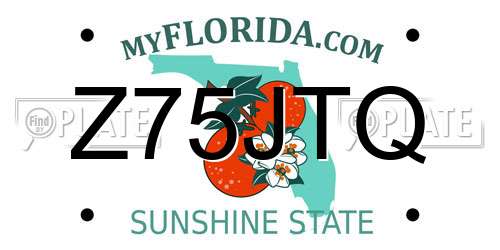 Z75JTQ Florida License Plate