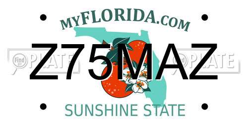 Z75MAZ Florida License Plate