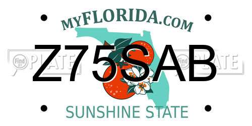 Z75SAB Florida License Plate
