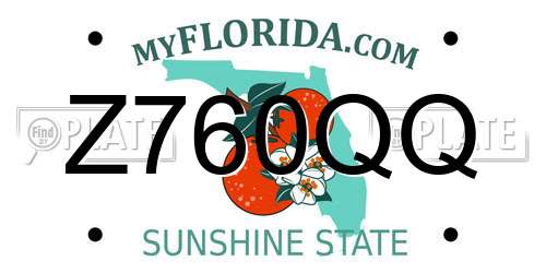Z760QQ Florida License Plate