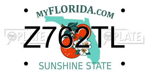 Z762TL Florida License Plate