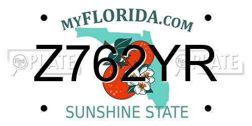 Z762YR Florida License Plate