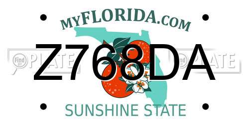 Z768DA Florida License Plate