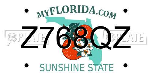 Z768QZ Florida License Plate