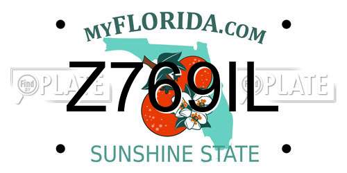 Z769IL Florida License Plate