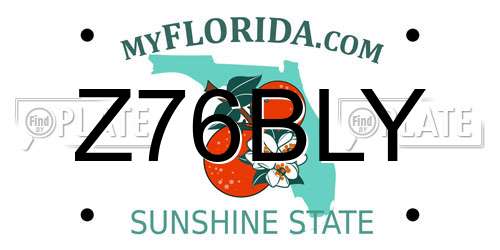 Z76BLY Florida License Plate