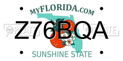 Z76BQA Florida License Plate