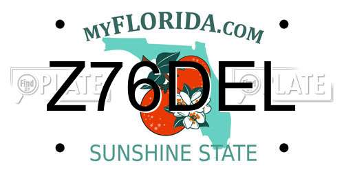 Z76DEL Florida License Plate