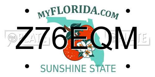 Z76EQM Florida License Plate