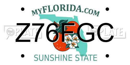 Z76FGC Florida License Plate