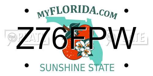 Z76FPW Florida License Plate