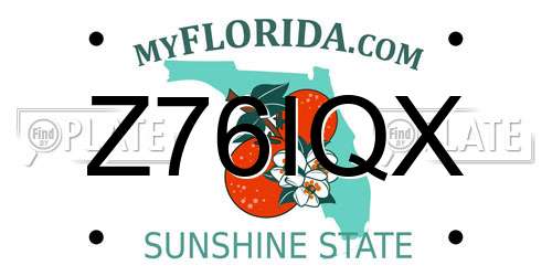 Z76IQX Florida License Plate